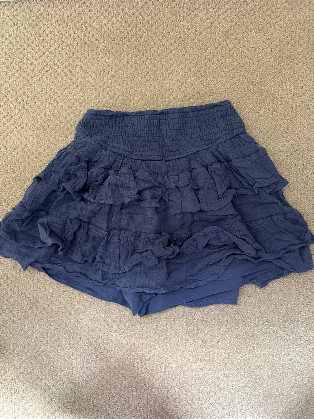 Hollister Navy Layered Ruffle Skater Skirt